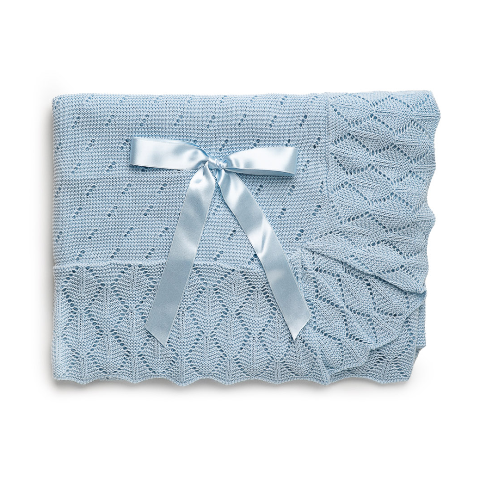 Juliana Baby Blue Knitted Blanket