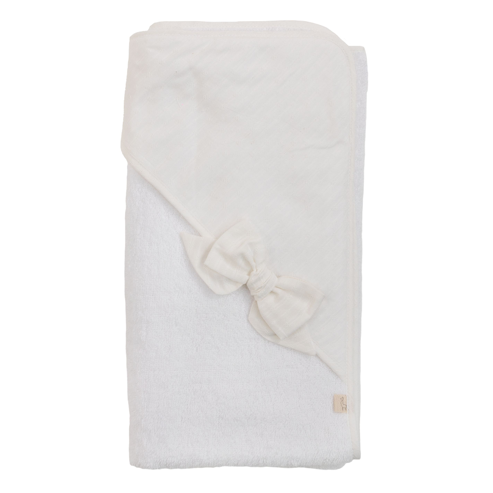 Baby Gi Pure Collection Girls Ivory Hooded Bath Towel