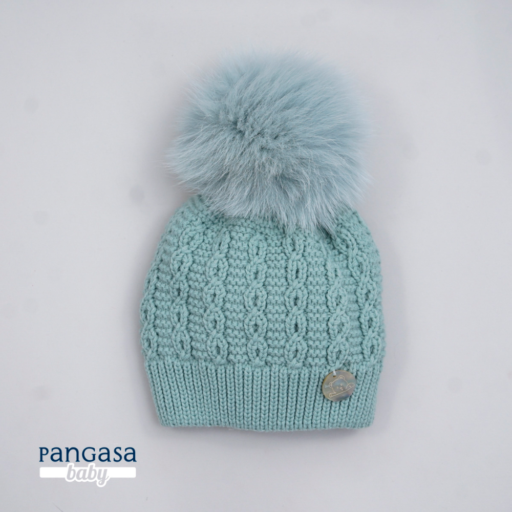 Pangasa Powder Pink Fur Cable Knit Hat