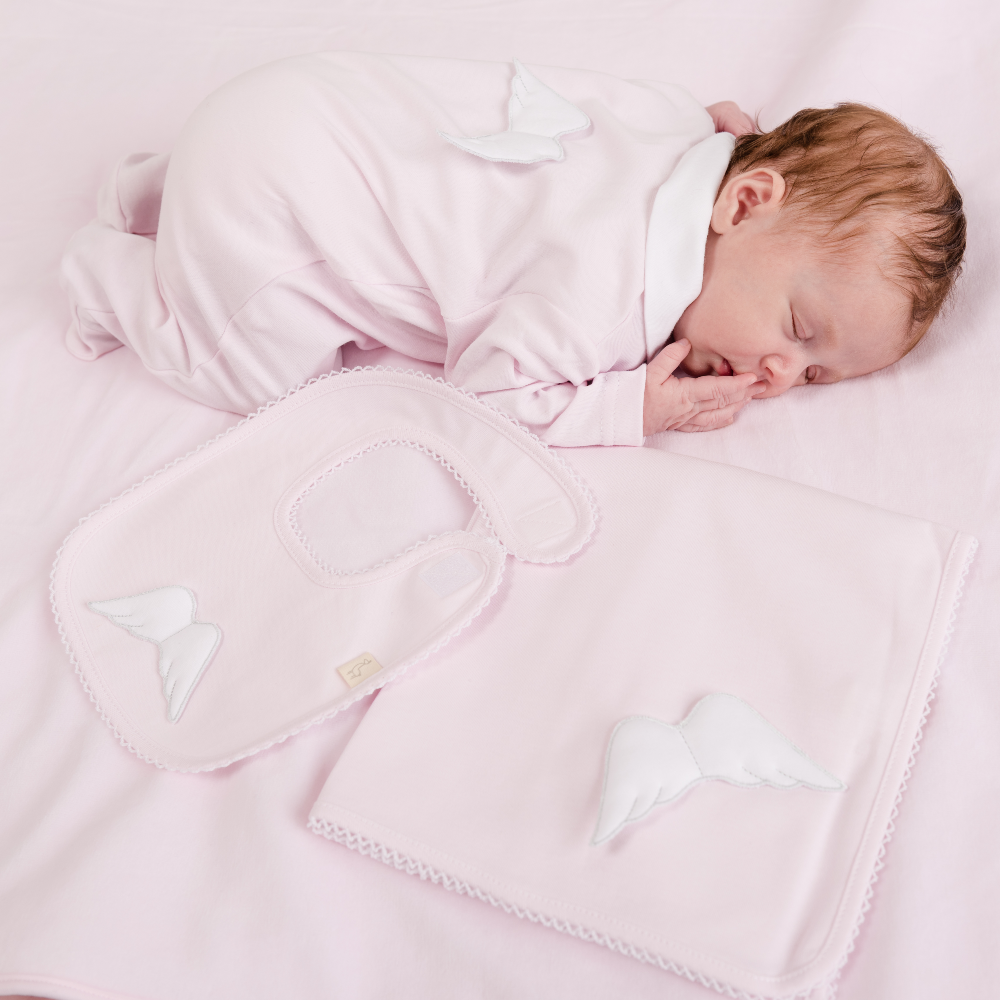 Baby Gi Girls Pink Angel Wings Cotton Sleepsuit