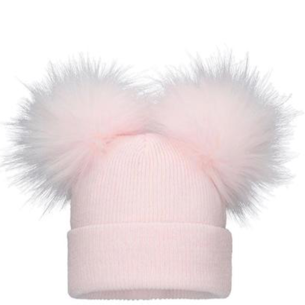 Pom Pom Envy Double Baby Knit Pink Pom Pom Hat