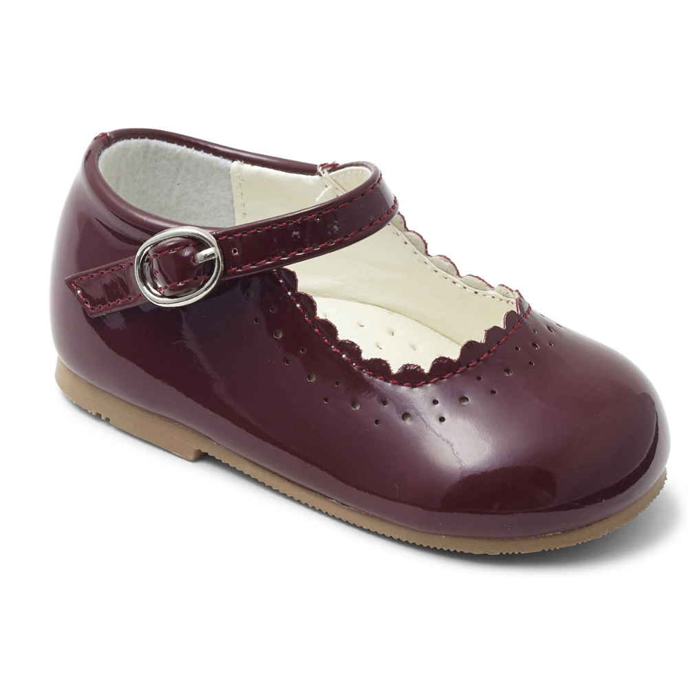 Girls Emma Burgundy Patent Shoes