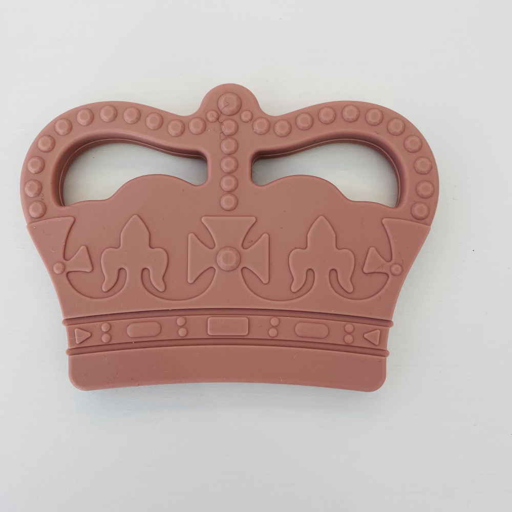 Nibbling Teething Toy Royal Collection Crown in Blush
