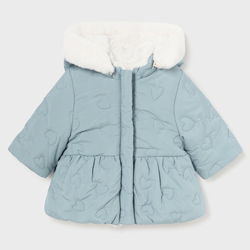 New In Mayoral Girls Turquoise Reversible Coat
