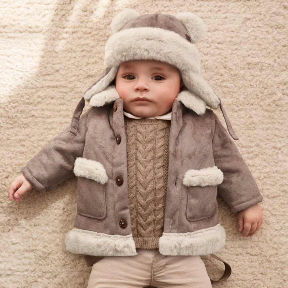 Mayoral Boys Faux Sheepskin Coat