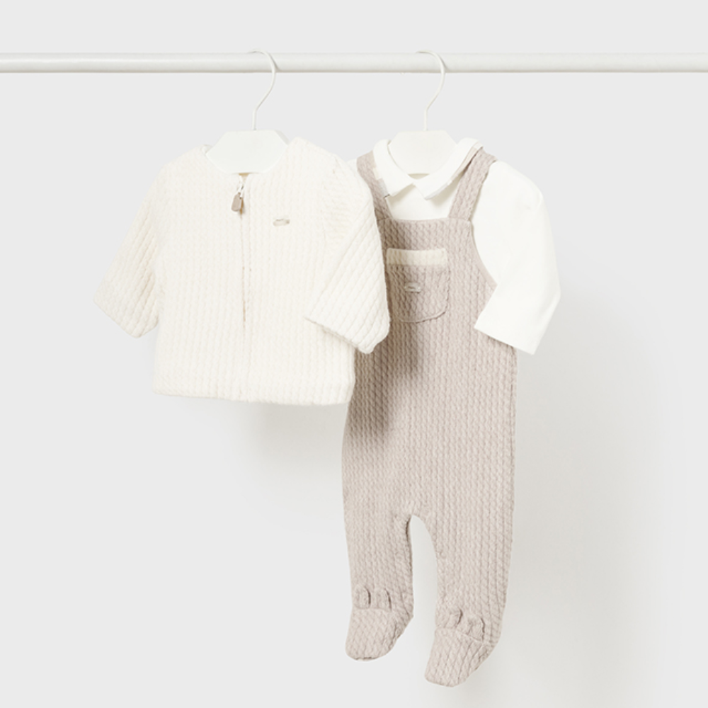 Mayoral Beige Dungarees & Jacket