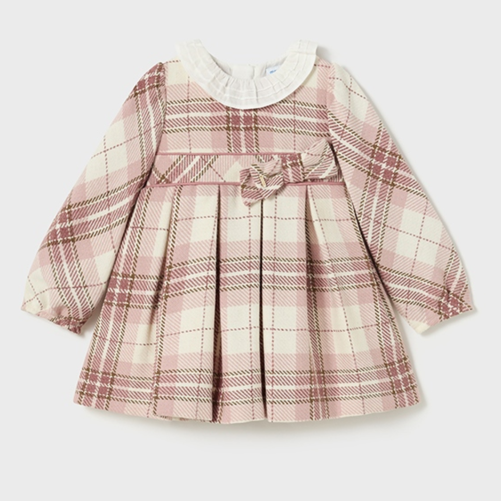 Mayoral Girls Pink Plaid Dress