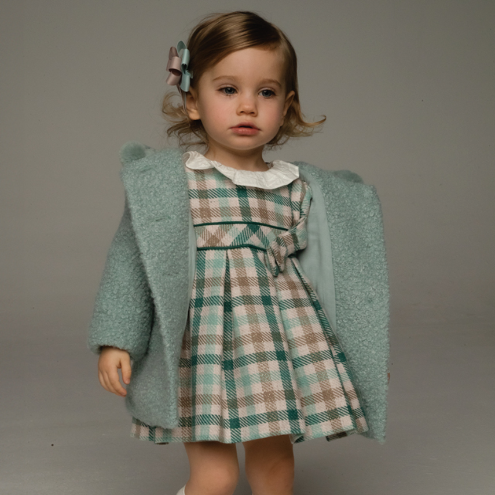 Mayoral Girls Green Plaid Dress