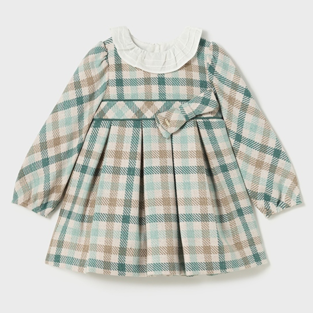 Mayoral Girls Green Plaid Dress