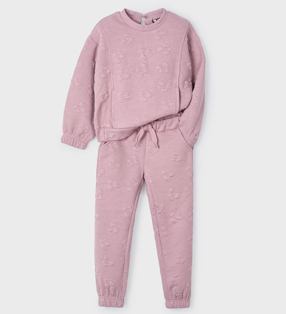 Mayoral Girls Berry Padded Flower Tracksuit