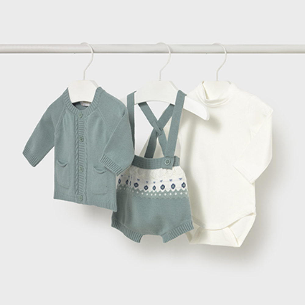 New In Mayoral Boys Sage Green 3 Piece Outfit