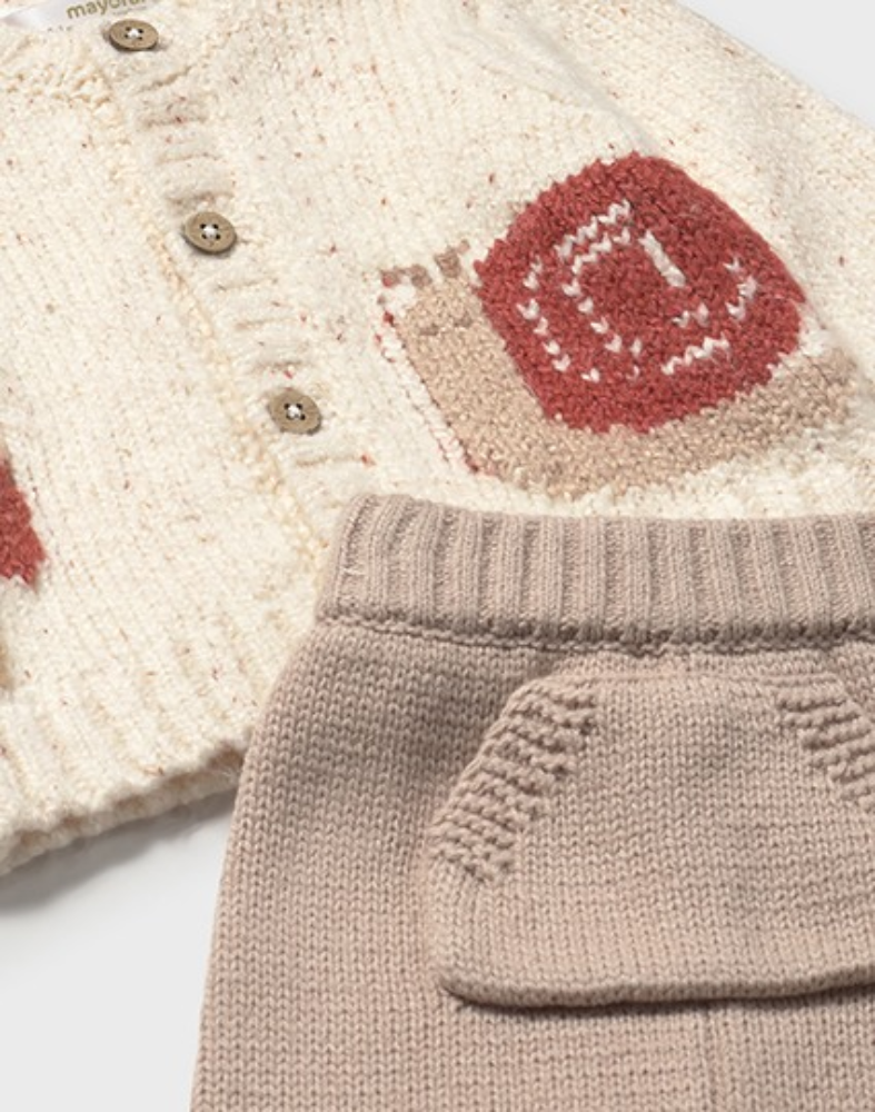 New In Mayoral Boys Neutral 3 Piece Knitted Outfit 