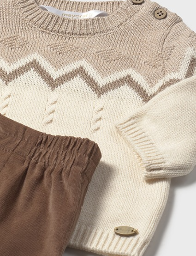 New In Mayoral Boys Neutral Top & Trouser Set
