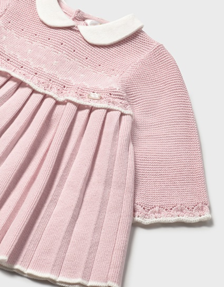 New In Mayoral Girls Petal Pink Knitted Dress