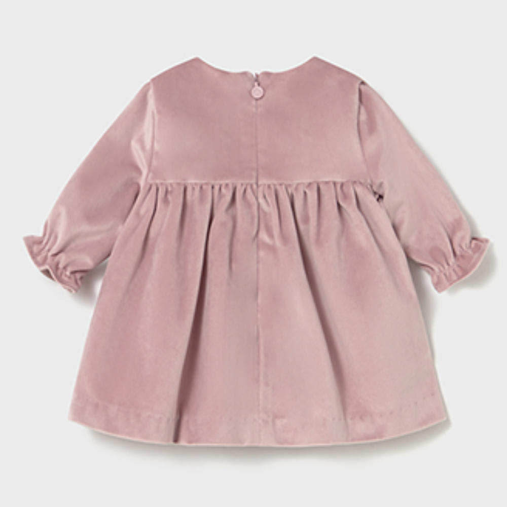 New In Mayoral Girls Pink Velour Dress