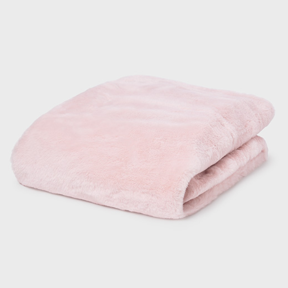 Mayoral Pink Pom Pom Faux Fur Blanket