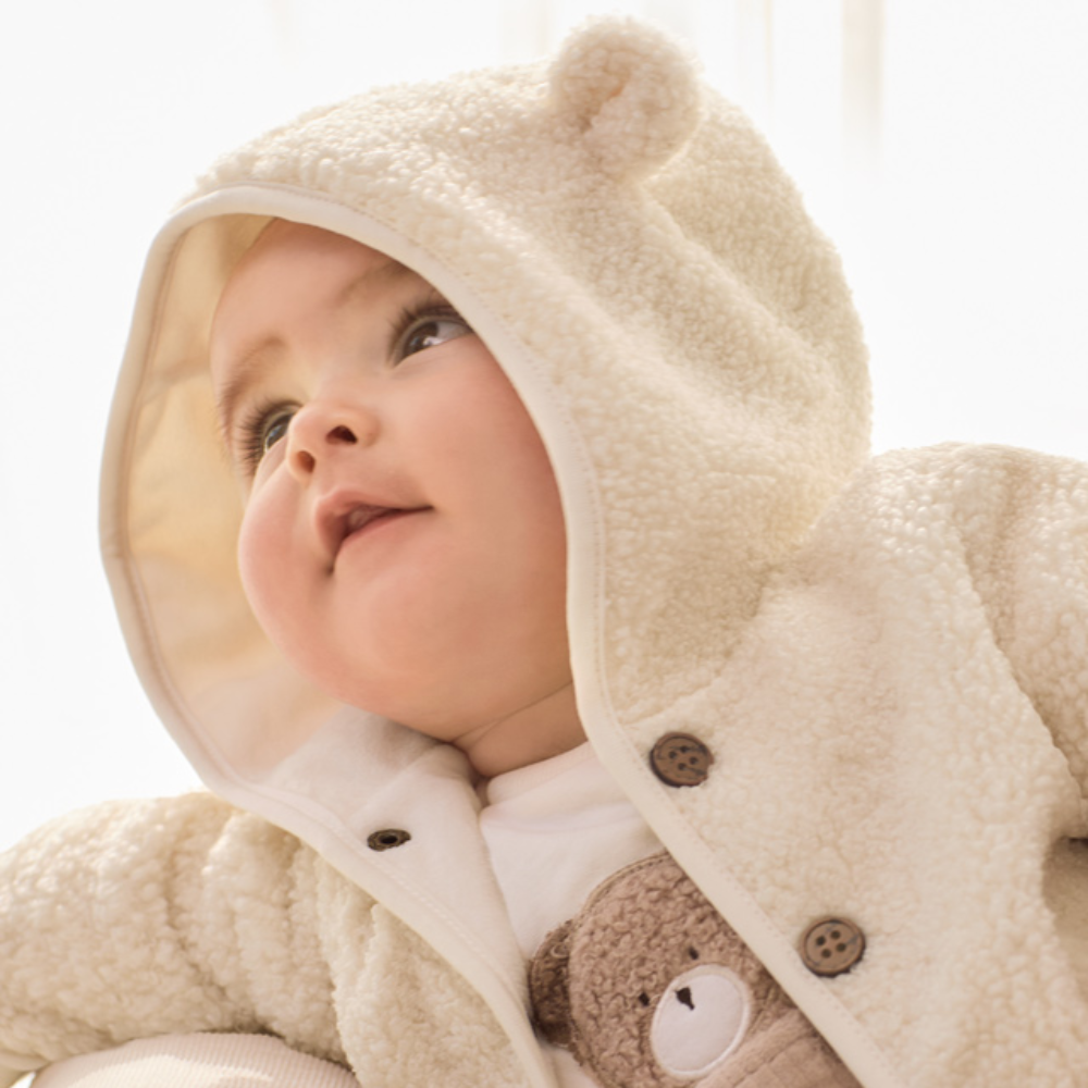 Mayoral Boys Cream Teddy Coat