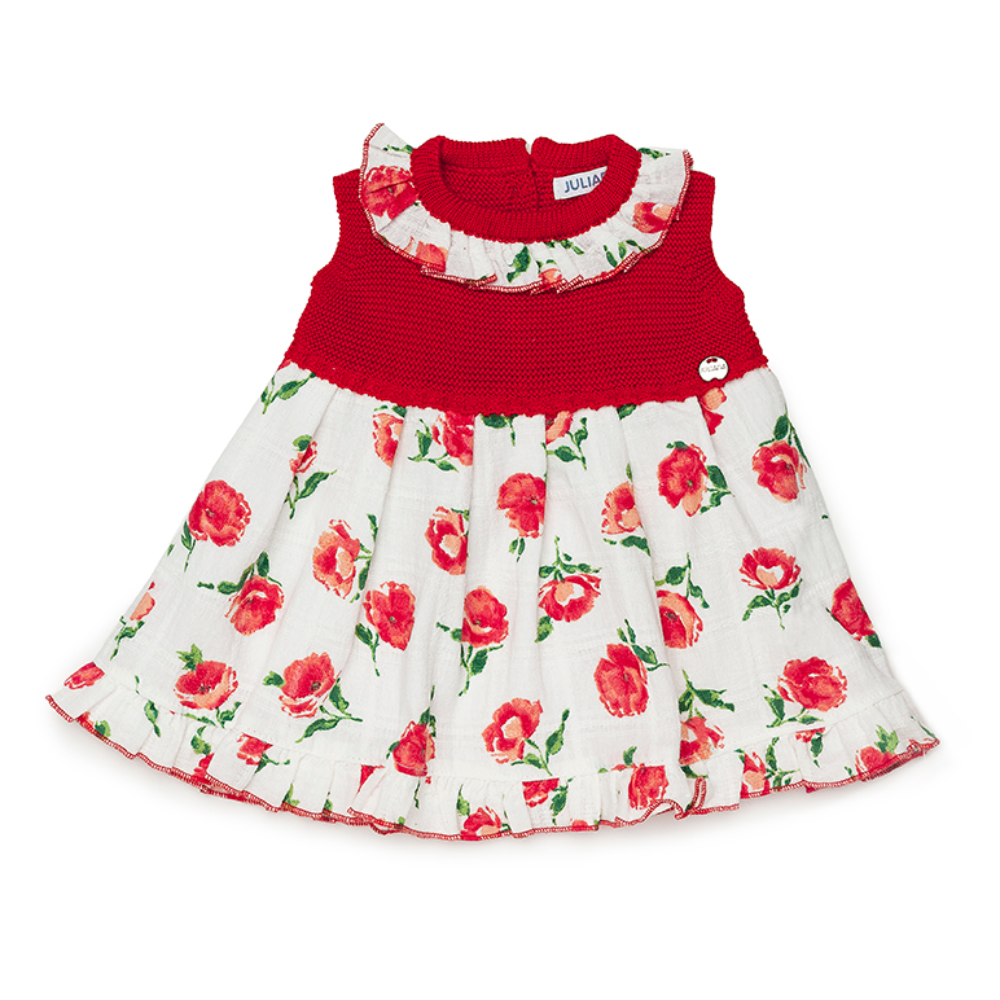 Juliana Girls Red Half Knit Dress