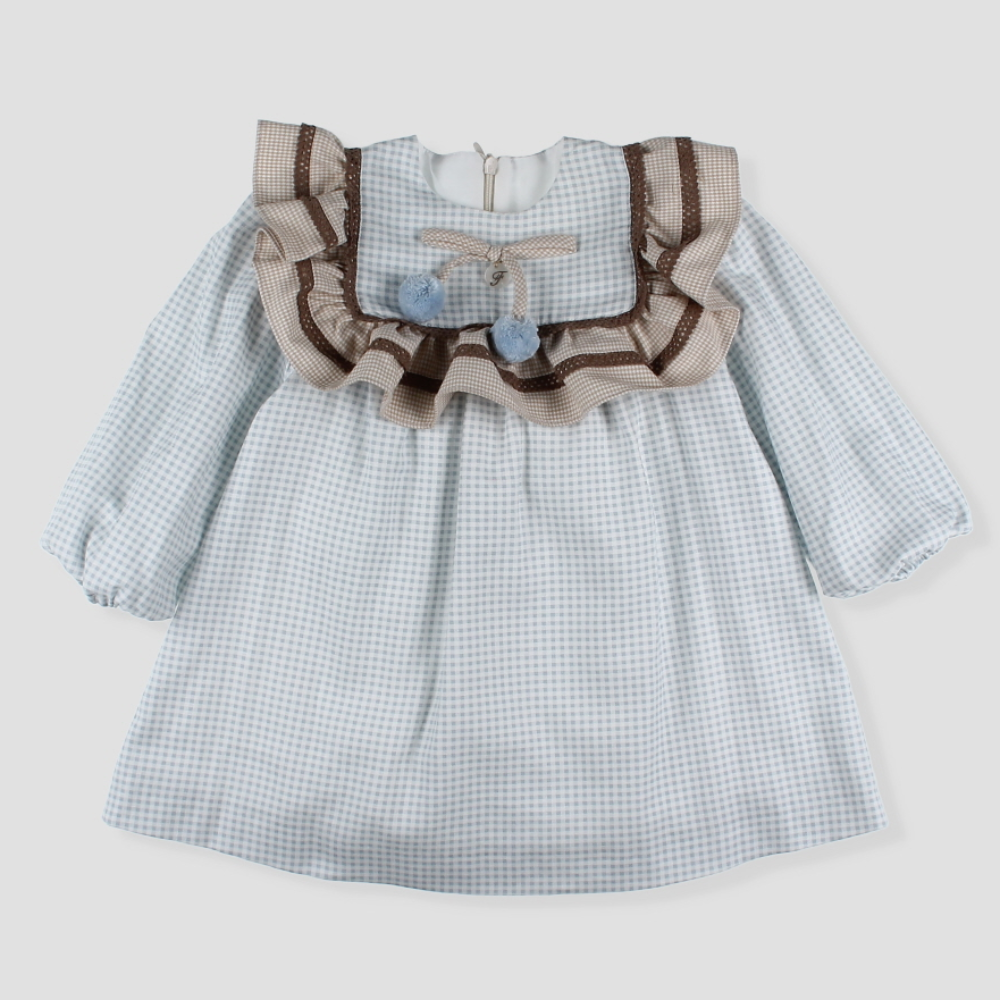 Foque Girls Blue Check Dress