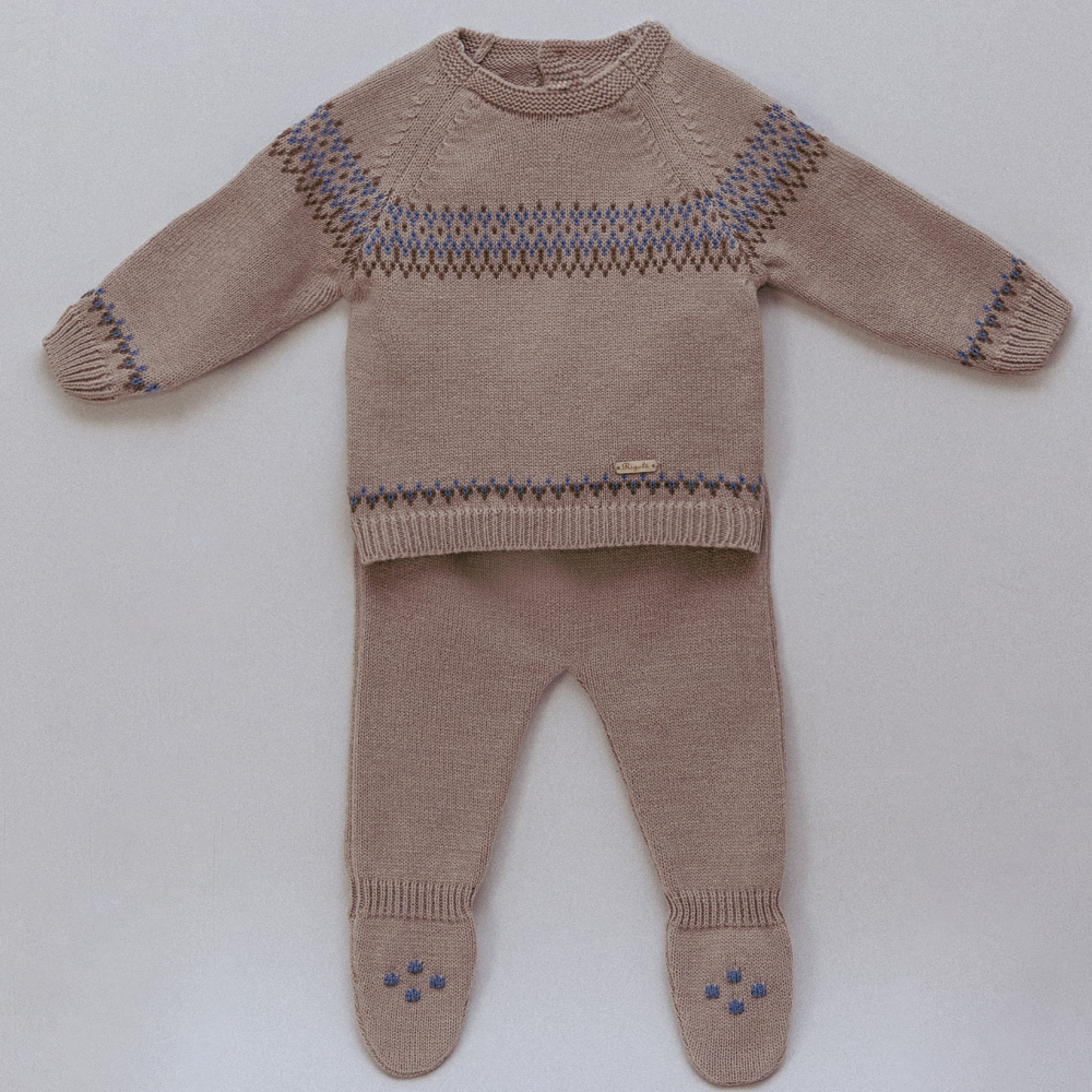 Rigola Boys Beige Knitted 2 piece set