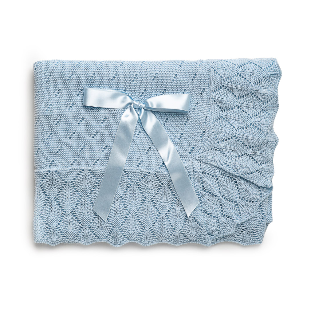 Juliana Baby Blue Crochet Knitted Blanket