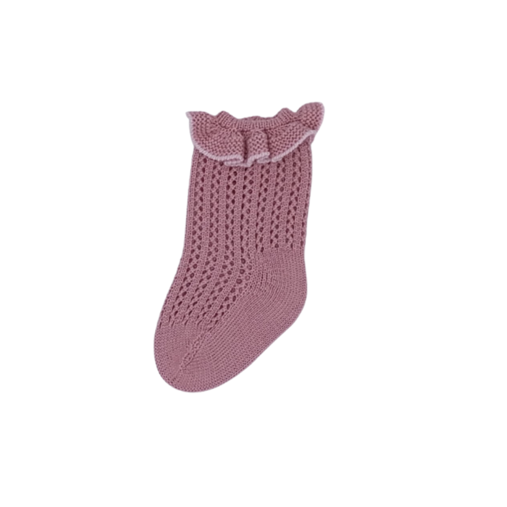 Rahigo Girls Dusky Pink Frill Socks