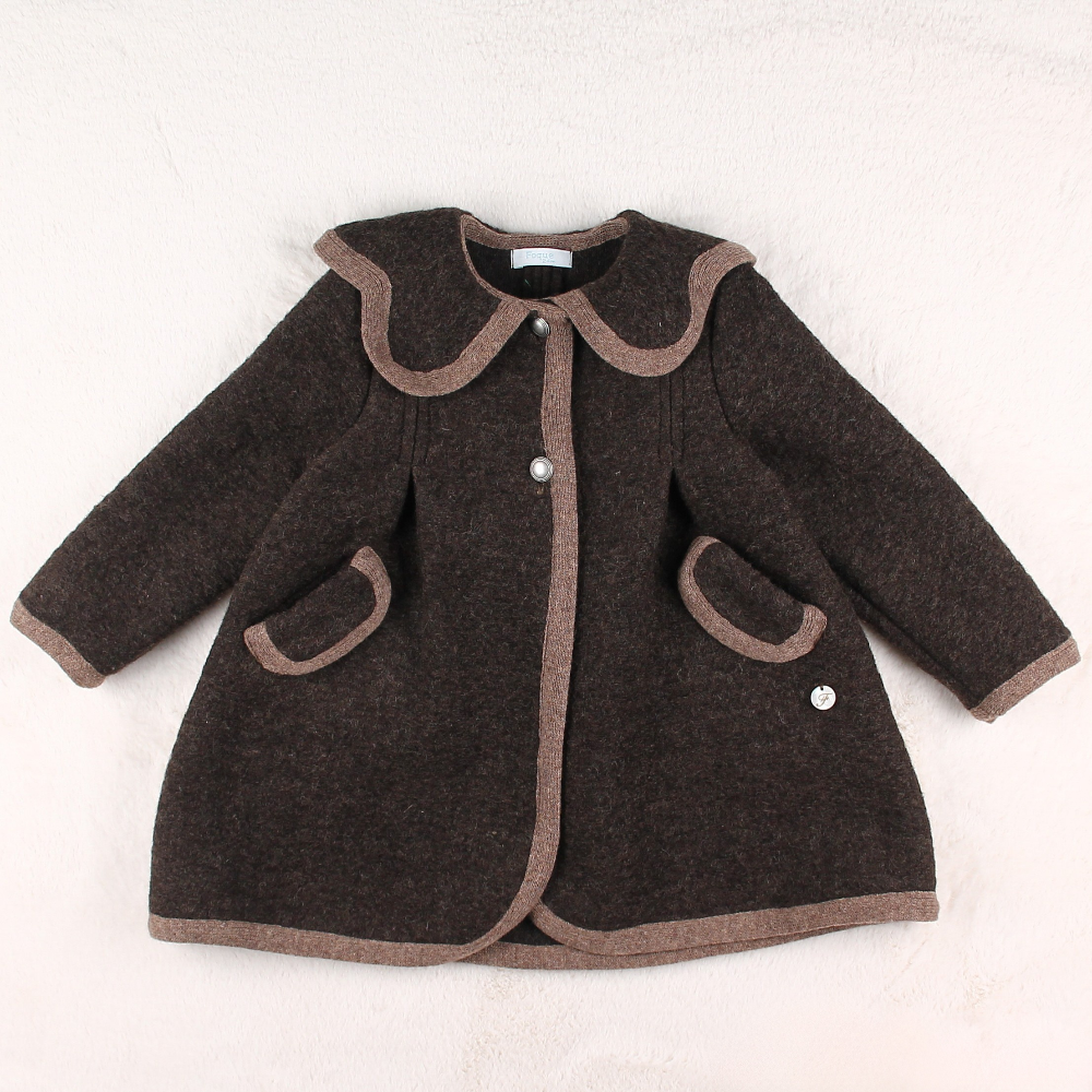 Foque Girls Chocolate Dress Coat