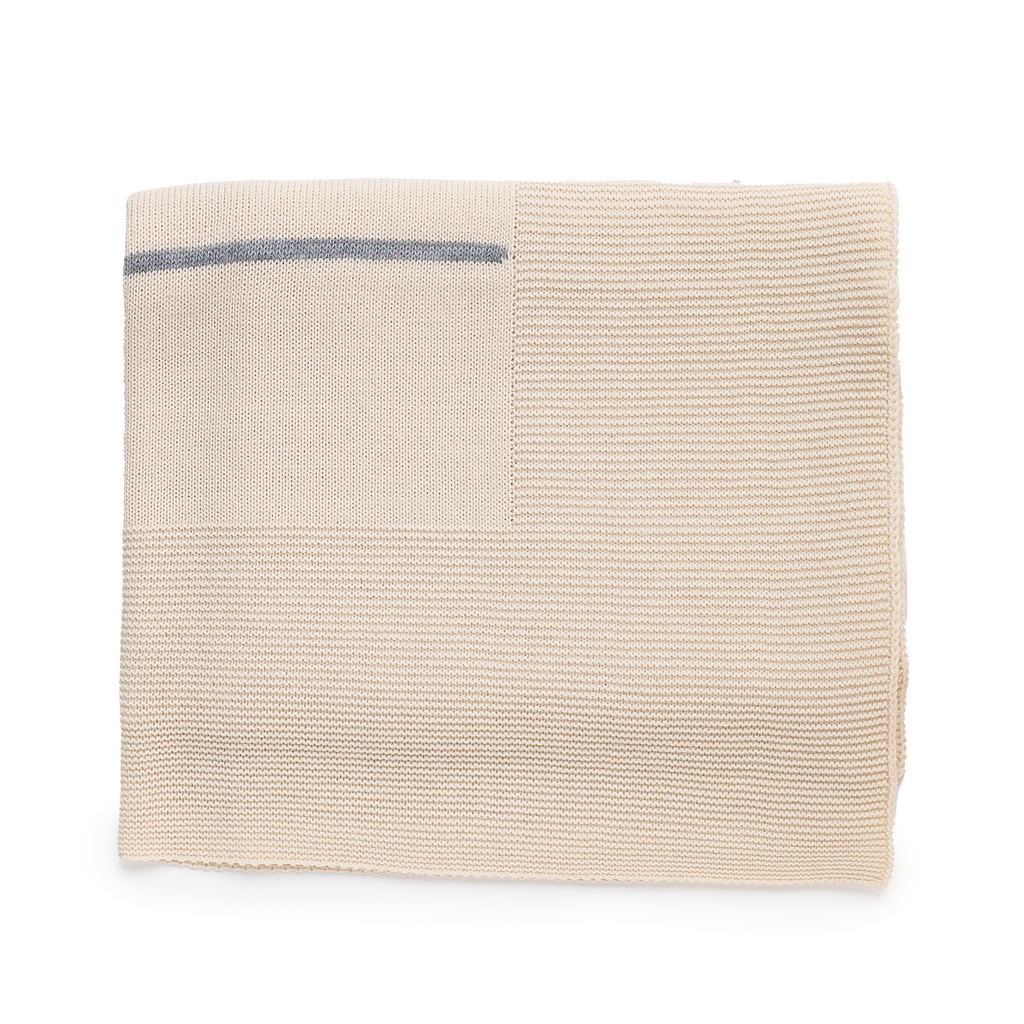 Juliana Boys Oat & Grey Knitted Blanket