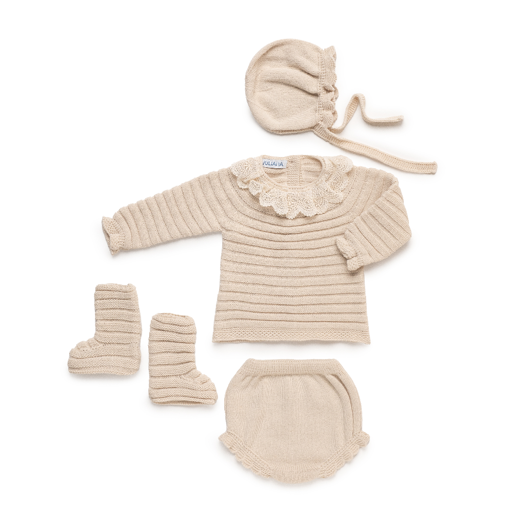 Juliana Girls Oat Knitted Jam Pant Set