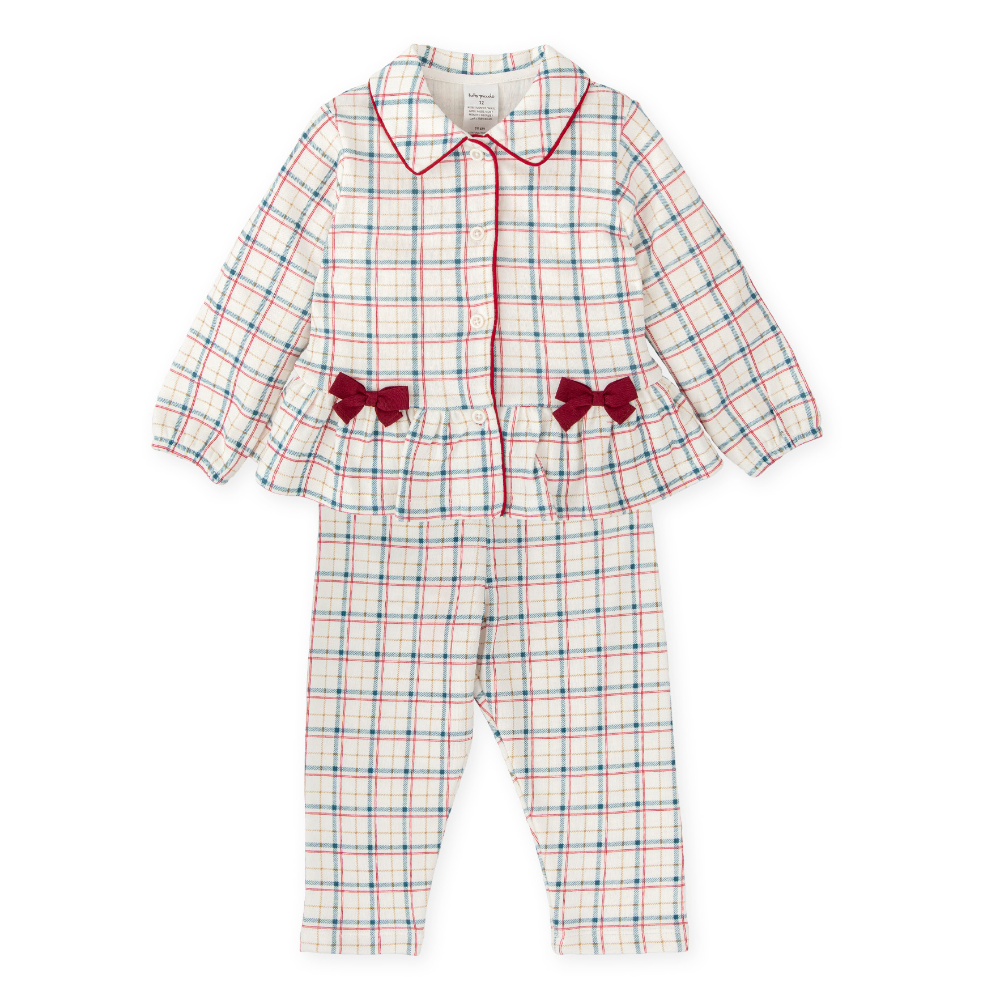 Tutto Piccolo Girls Red Check Pyjamas