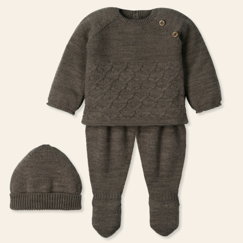 Mac Ilusion Boys Knitted Mocha 3 Piece Set