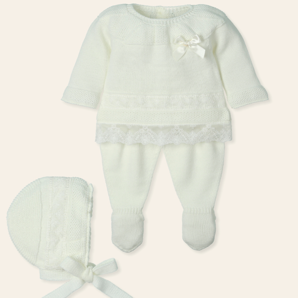 Mac Ilusion Girls Ecru Knitted Set