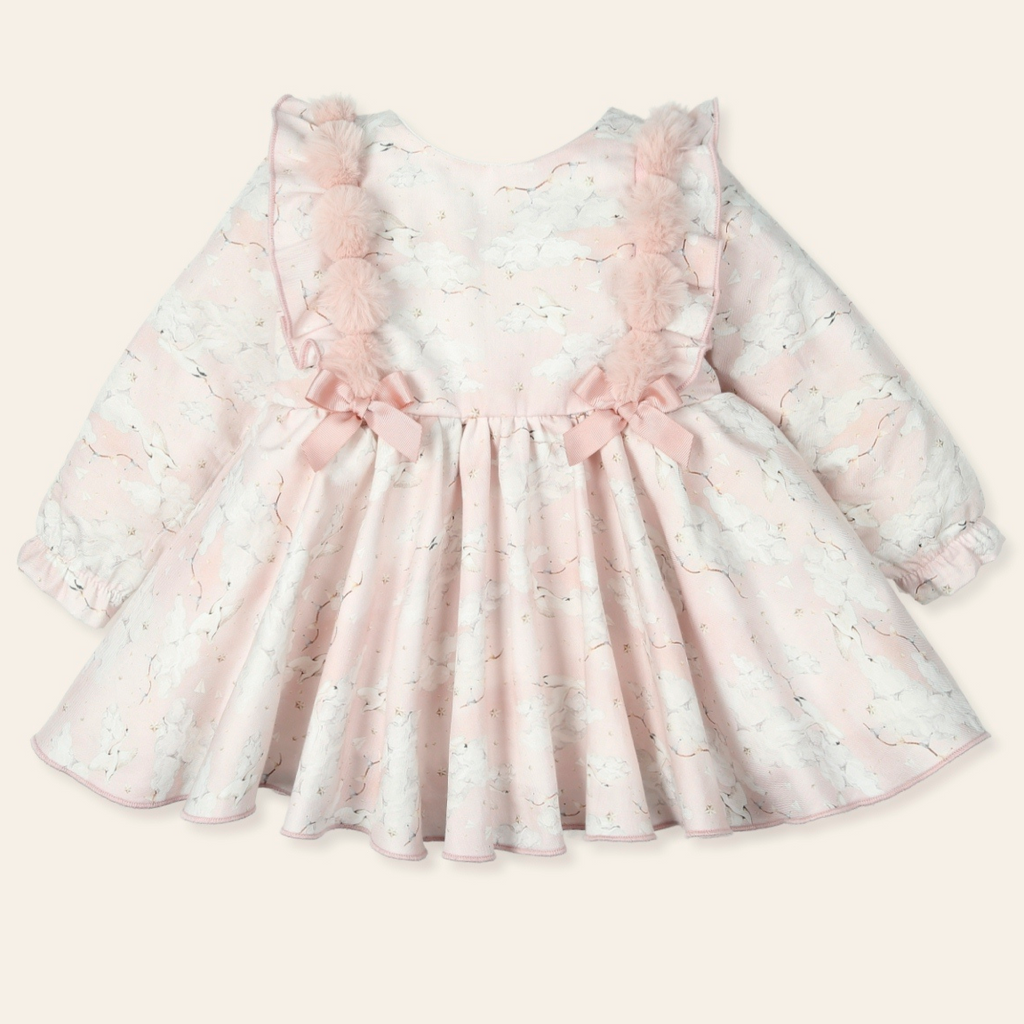 Mac Ilusion Girls Drop Swan Pom Pom  Dress