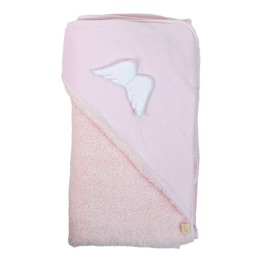 Baby Gi Angel Wings Pink Hooded Bath Towel