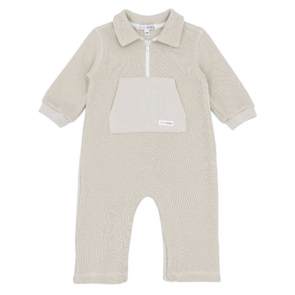 Blues Baby Boys Beige Romper