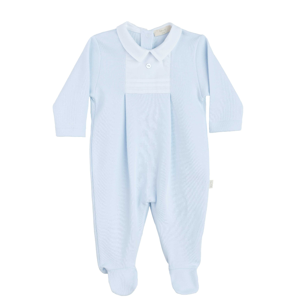 Baby Gi Boys Blue Velour Sleepsuit