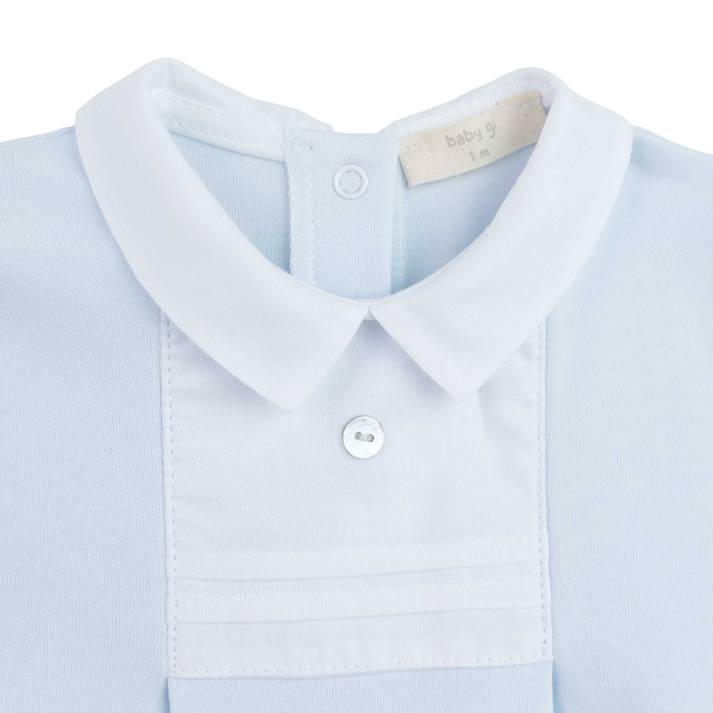 Baby Gi Boys Blue Velour Sleepsuit