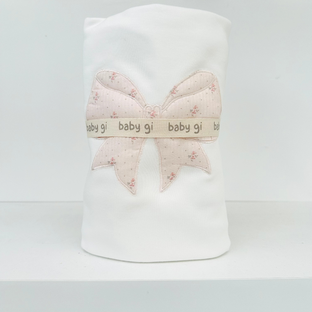 Baby Gi Flora Ivory Cotton Cot Blanket