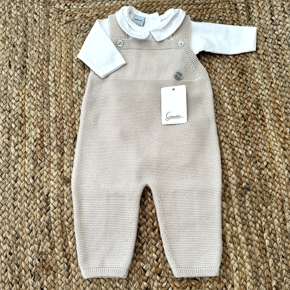 Artesania Granlei Sand Fine Knit Dungarees & Vest