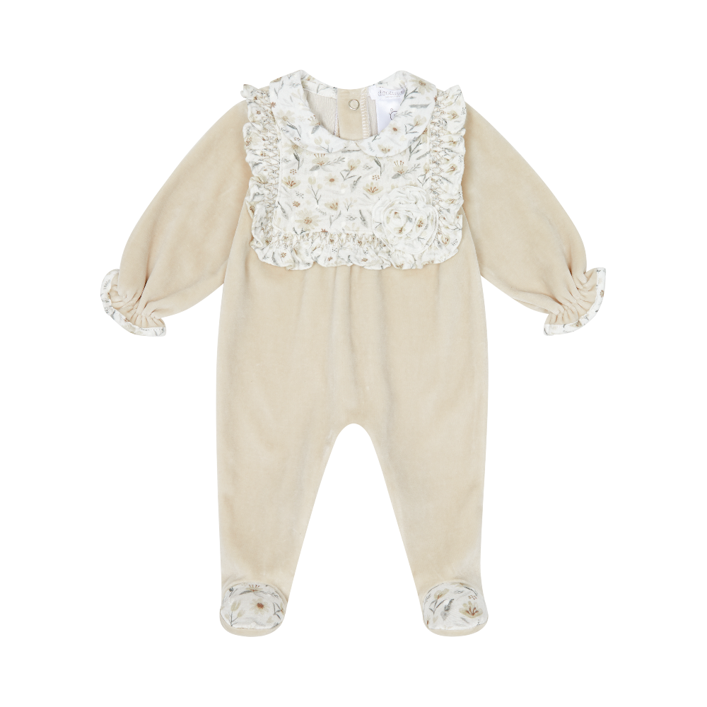 New In Deolinda Girls Pure Beige Sleepsuit