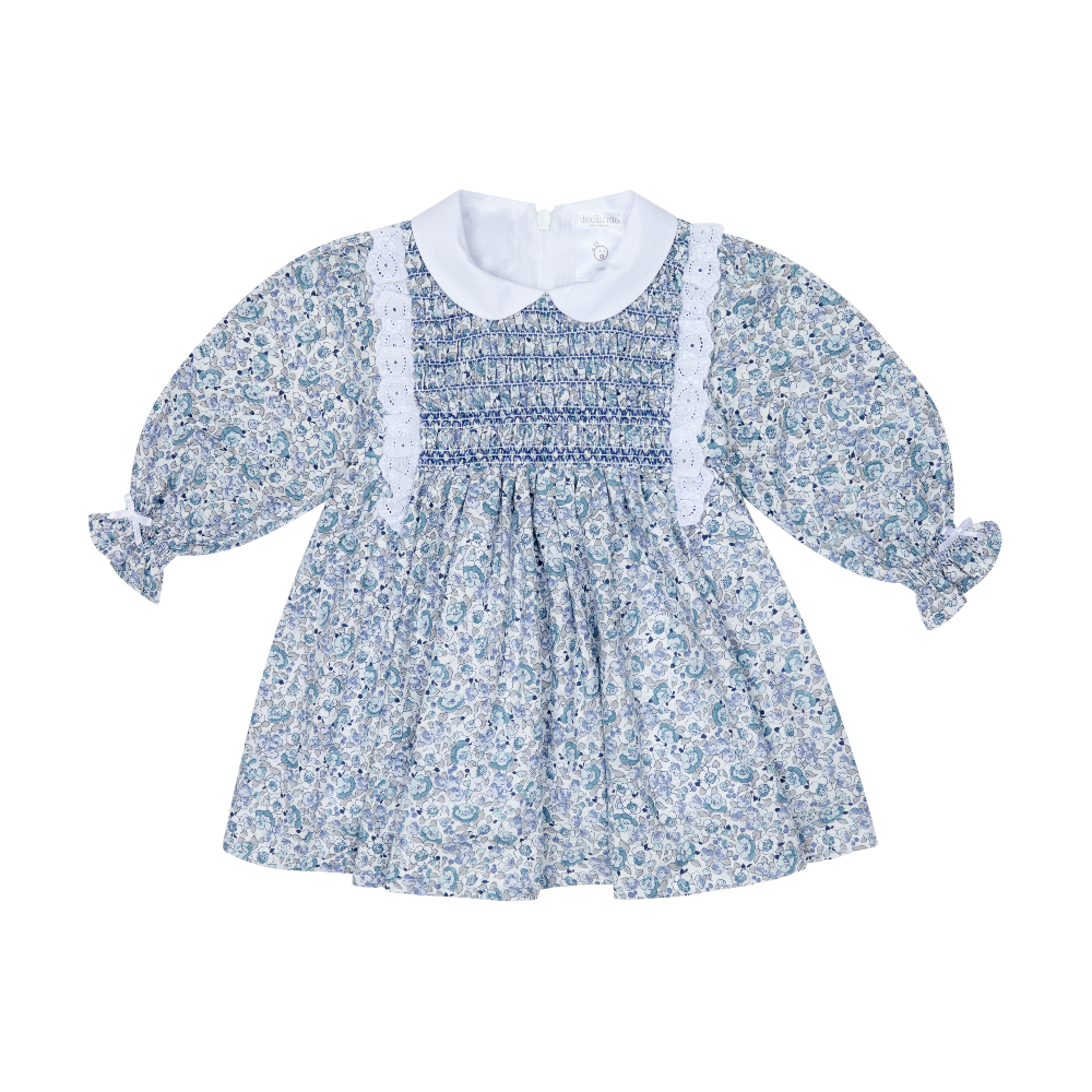New In Deolinda Girls Blue Floral Dress