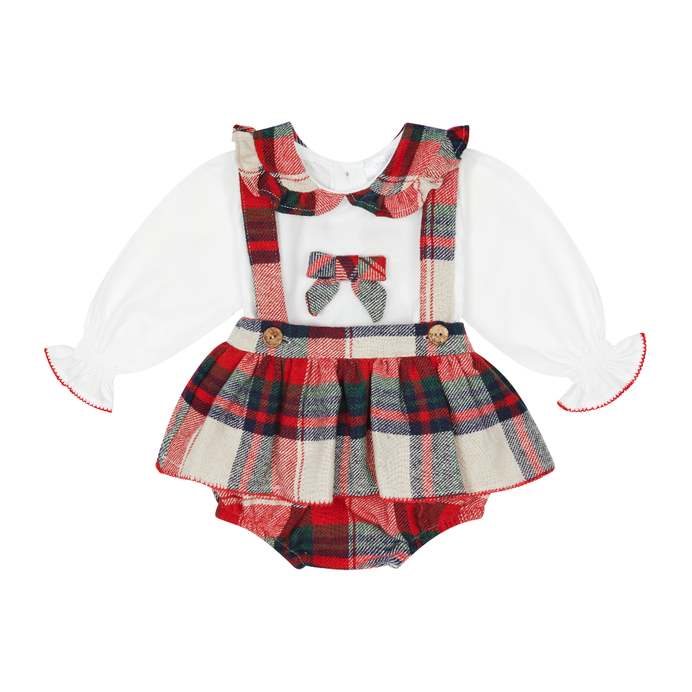 New In Deolinda Girls Tartan Bloomer Set