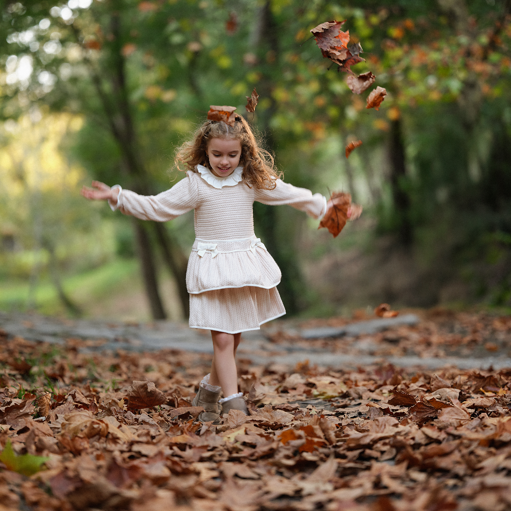 New In Deolinda Girls Woody Beige Dress