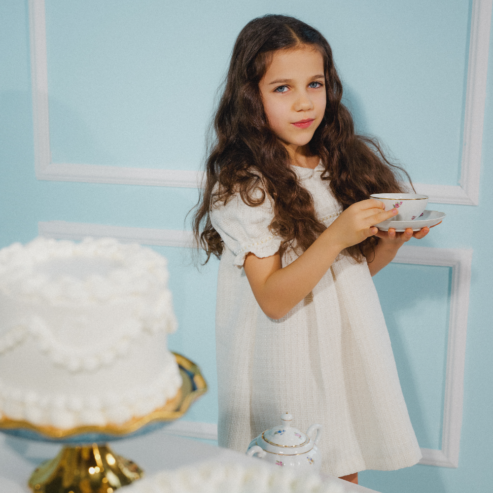 New In Deolinda Be Chic Ivory "Chanel" Girls Dress