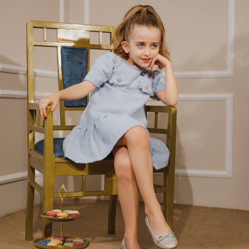 New In Deolinda Blue "Chanel" Girls Dress