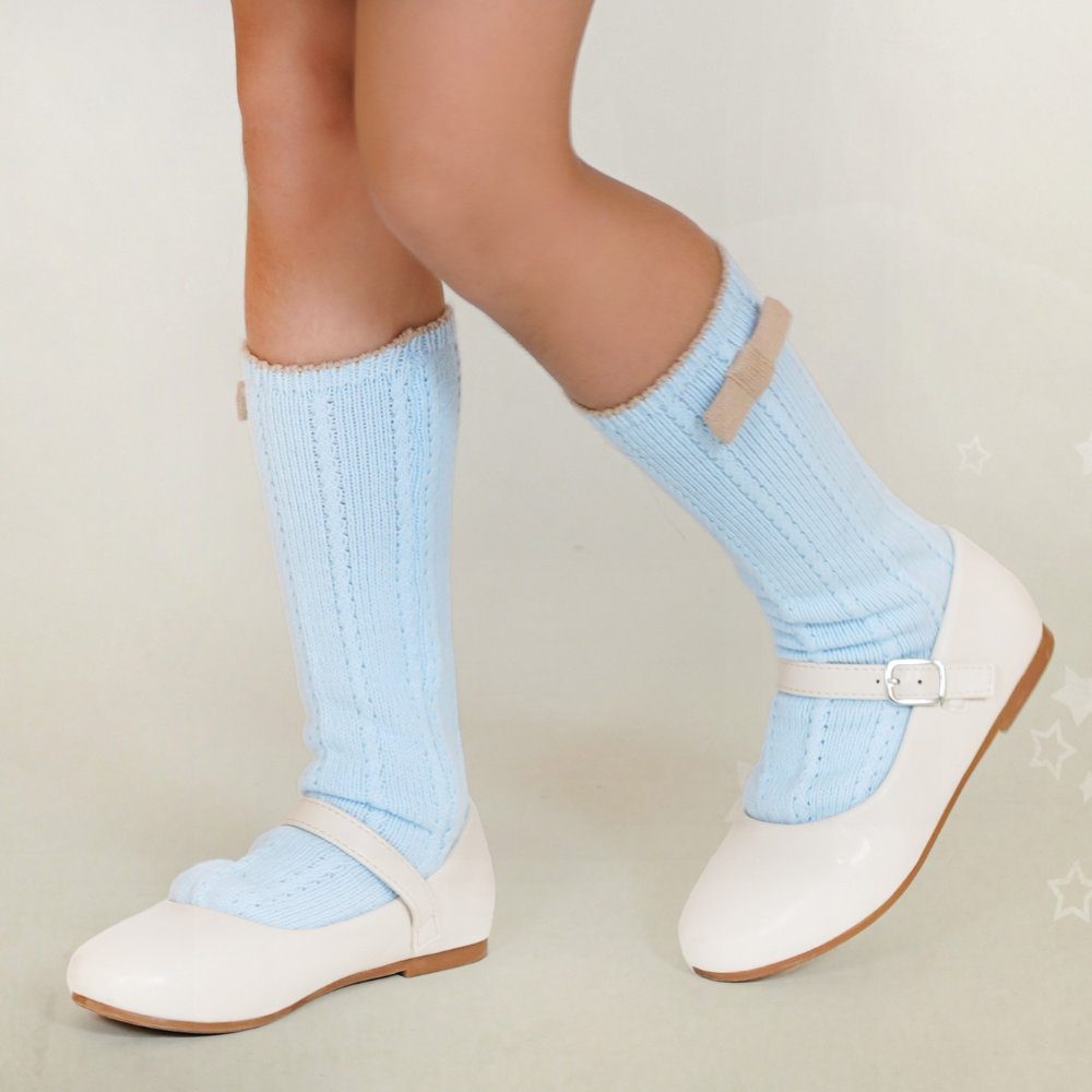 New In Rahigo Girls Baby Blue & Camel Socks