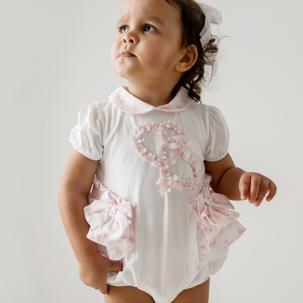 Pastels & Co Girls Pink Blooming Romper