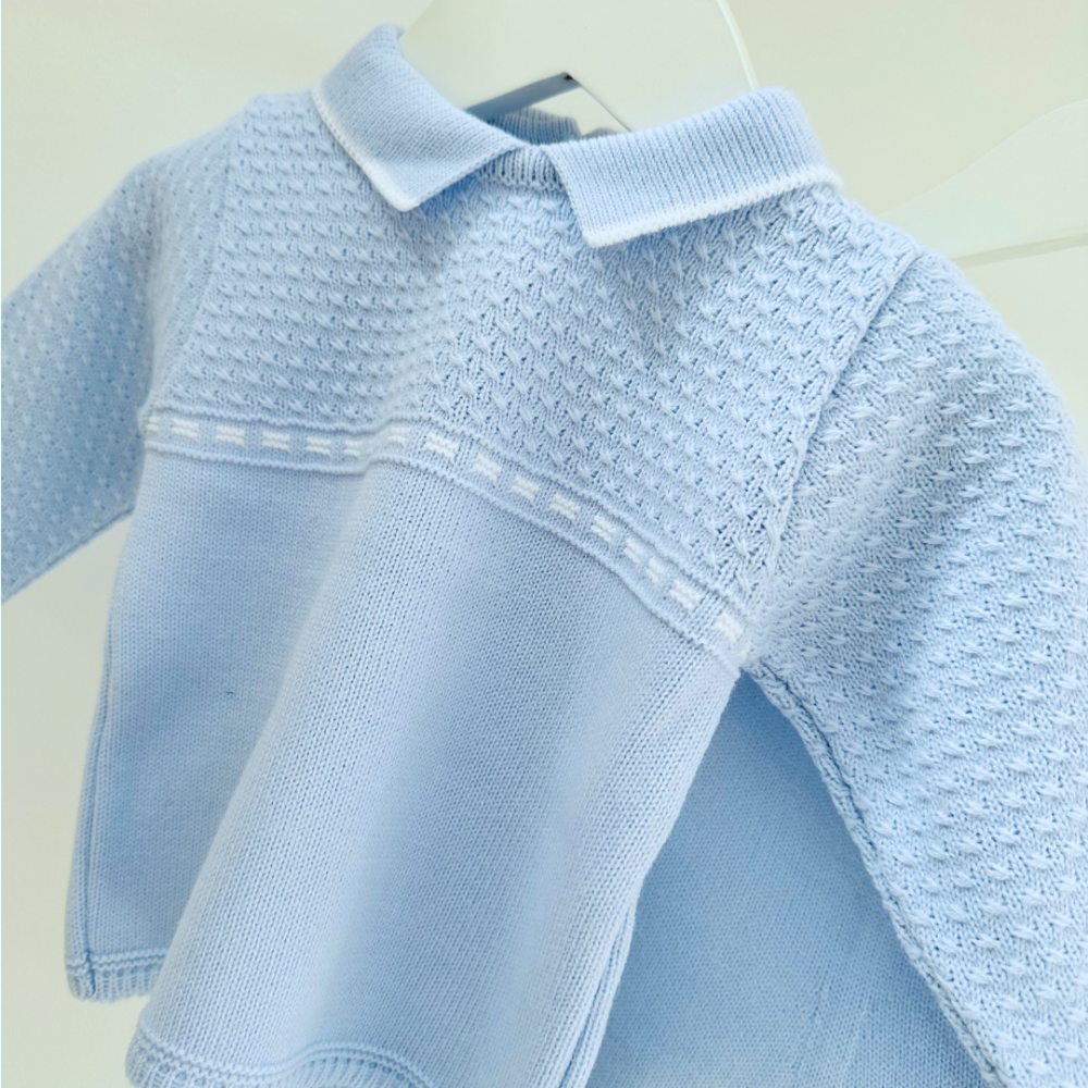 Artesania Granlei Boys Blue Knitted Polo Tracksuit