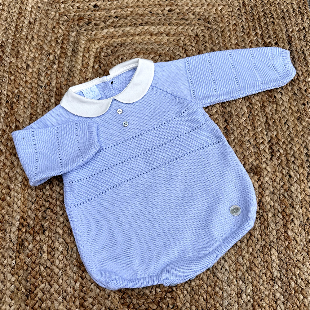 Artesania Granlei Boys Blue Knitted Romper 