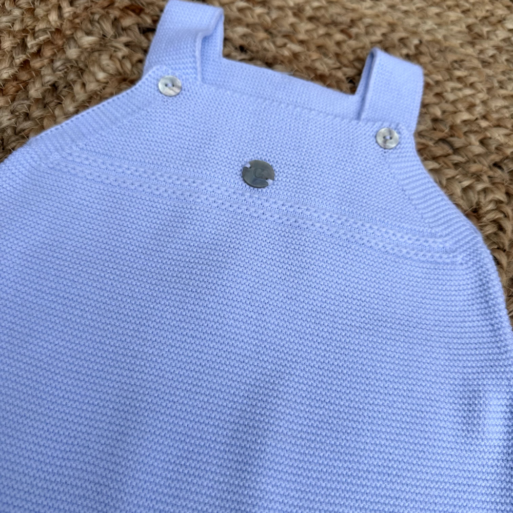 Artesania Granlei Boys Powder Blue Fine Knit Dungarees